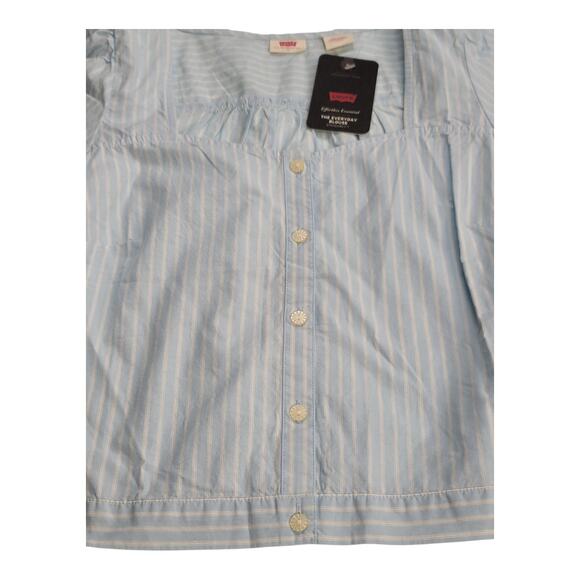 Levi's The Everyday Blouse Standard Fit Stripe Short Sleeve Women's Medium NWT - Picture 6 of 11